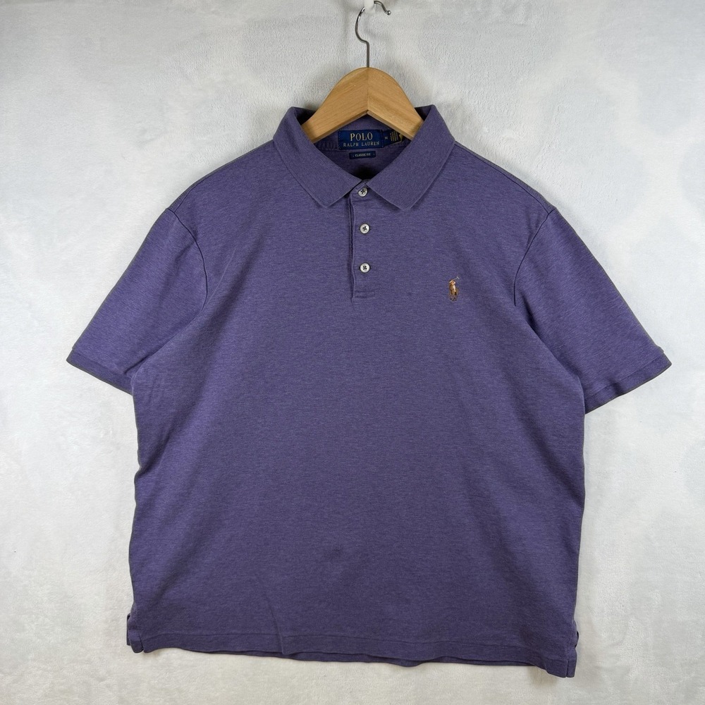 Polo Ralph Lauren Mens Polo Shirt M Purple Short Sleeve Classic Fit